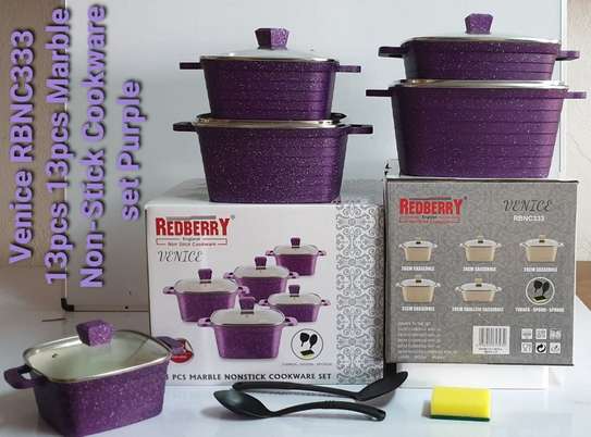 COOK DELICACIES WITH 13PC NON STICK MARBLE POTS image 1