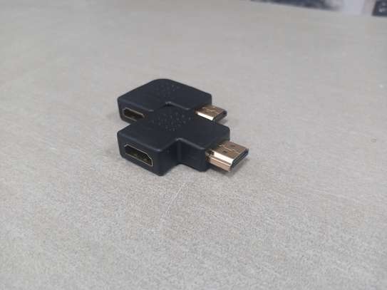 Gold Plated Right Angle Male to Female HDMI Adapter 90 to 27 image 1