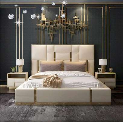 6*6 patterned bed modern furniture design image 1