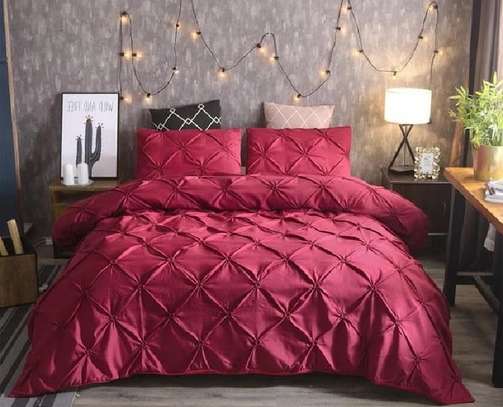 red pleat pin tuck duvet cover set image 1