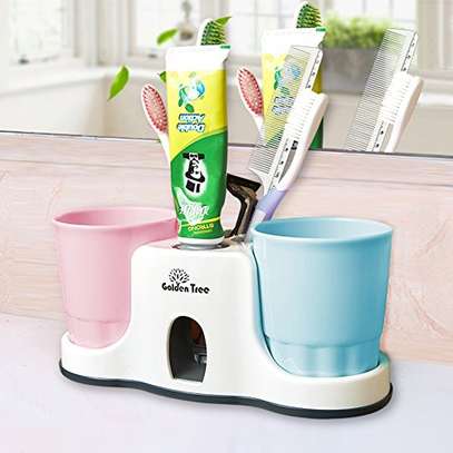 3-in-1 Vacuum Suction Cups Automatic Toothpaste Dispenser image 2