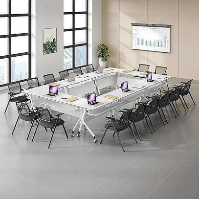 Foldable Seminar Table With Lockable Wheels image 6
