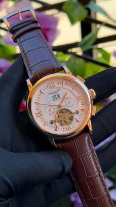 Leather Strap Automatic Patek Philippe Watch image 4