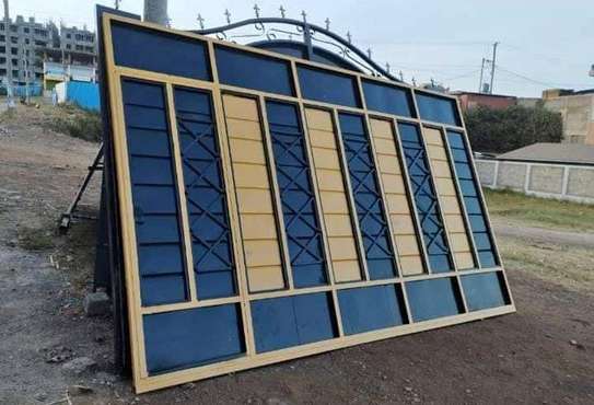 Decorative heavy steel Iron Gate Black Gold Ornate Design image 3