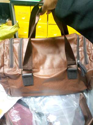 Leather traveling gym bags image 1