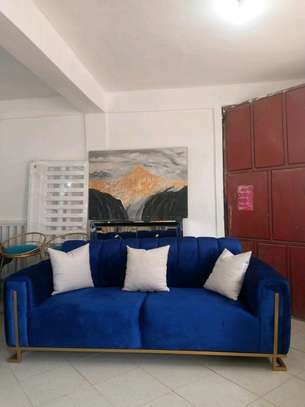 Classy 2 seater sofa design /Blue sofa image 1