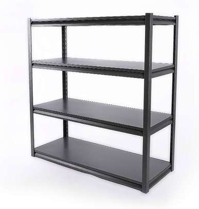 Black Steel Metal 4 Shelves Open Storage Rack image 4