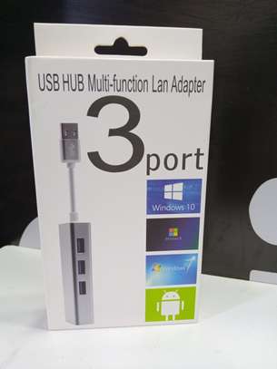 3port Usb 3.0 And Ethernet port Hub 1.3ft image 1