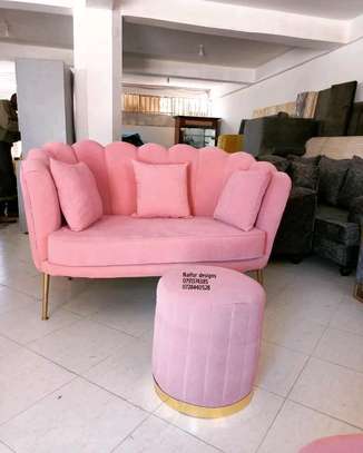Latest pink two seater sofa/pouf/Love seat image 4