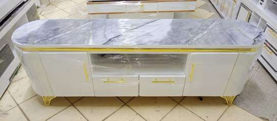 Oval TV Stand with Marble Top image 8