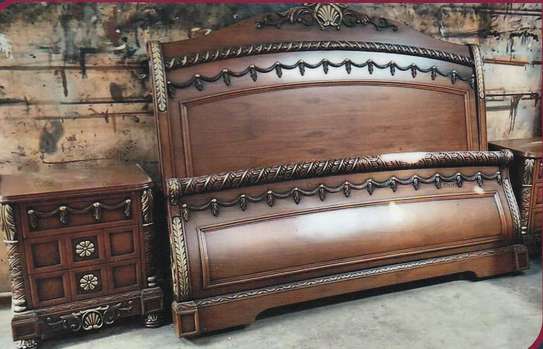 King Size Mahogany wood Beds, bedsides and dressers image 8