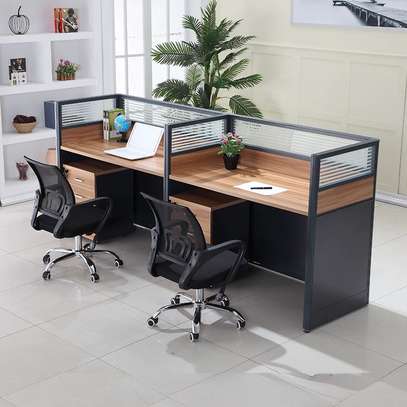 Modern Double Desk Workstation – Office Furniture image 4