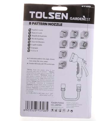 Garden Hose 8-Pattern Nozzle High Pressure Stream image 2