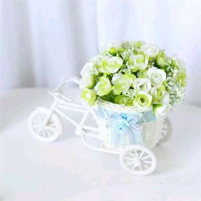 Creative Rose Artificial Flowers complete with Tricycle Pot image 1
