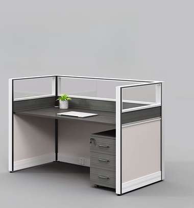 Office Desk:  Modern Workstation with Cable Management image 1