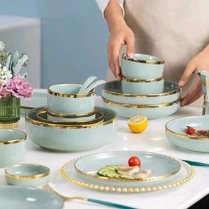 26 piece Luxury Mint/Light Green dinner set image 3