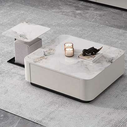 Coffee Table: White Executive Coffee Table With Drawers image 1