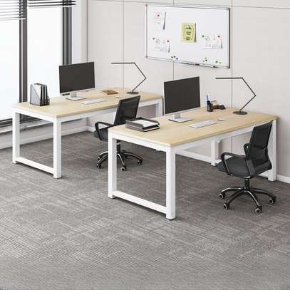 Office Desk: Minimalist Rectangular Lumber Boardroom Desk image 6