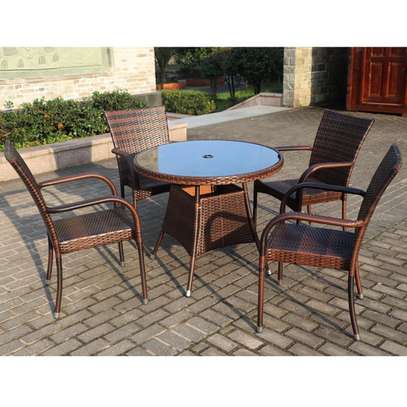 4 Piece Armrest Rattan Outdoor Chairs image 2