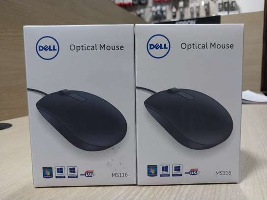 Dell MS116 Wired USB Optical Mouse in Black image 1