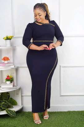 Elegant  Long Dress with Sheer Puffed Sleeves image 8