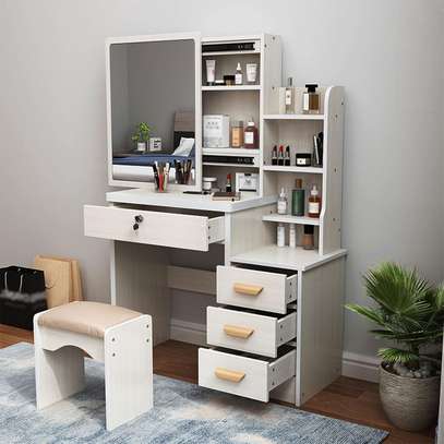 Home Vanity: White Wood Dressing -Makeup Vanity image 3