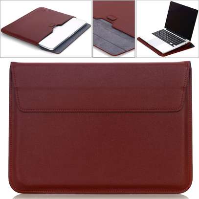13 Inch Laptop Sleeve Case Compatible with MacBook Air 13-inch Retina A1932 (2016-2020), MacBook Pro 13.3" 2016-2019 A2159 A1989 A1706 A1708, PU Leather Envelope Case with Document Pocket, Brown image 3