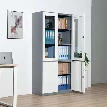 Glass and Steel Half Door Storage Cabinet image 6