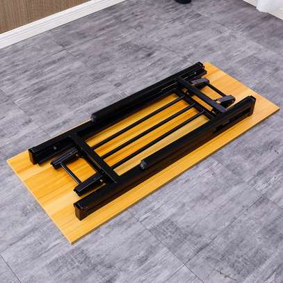 Office table: Foldable black Office Table with metal legs image 3
