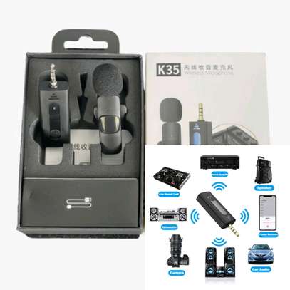 K35 wireless lavalier microphone 3.5mm Aux image 1
