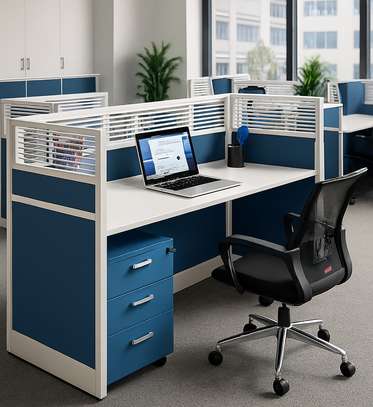 Office Desk:  One-Seater Modern Workstation image 1