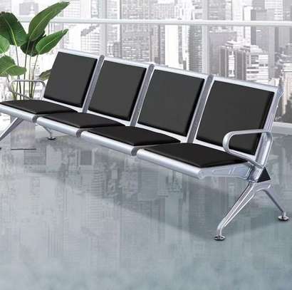 4-Link Leather Office Waiting Bench image 5