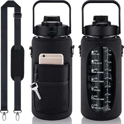 Water bottle with pouch image 1