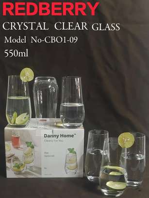 6 pc crystal clear Glass  550ml image 3
