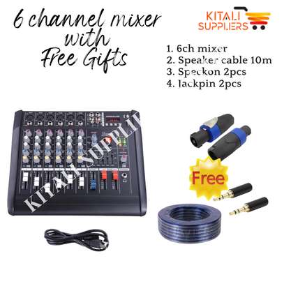 6ch mixer with free spaeaker cable specons and jack pins image 3