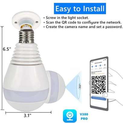 Nanny Camera,1080P 360 Degree Night Vision，Wifi Bulb Camera image 1