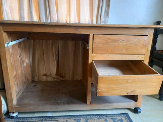 Wooden Working table with 2 drawers image 1