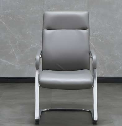 PU Leather Conference Chair – Sleek Metal Frame Design image 1