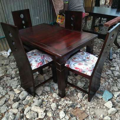 4 Seater Mahogany Framed Dining Table Sets image 2