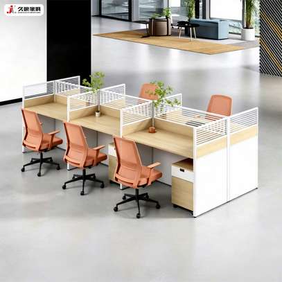 Office Workstation: 6 Way Brown Office Workstation In Suneka image 3