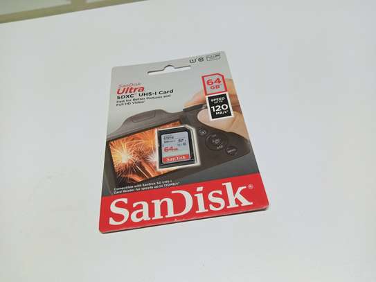 SanDisk 64GB Ultra SDHC UHS-I Memory Card Up Full HD SD Card image 1