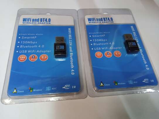 2 in 1 Bluetooth 4.0 + 150Mbps 2.4GHz USB WiFi Wireless Adap image 2