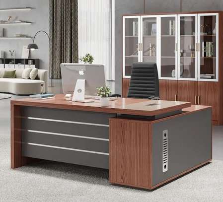 Luxury Wooden L-Shaped Executive Desk for Office image 6