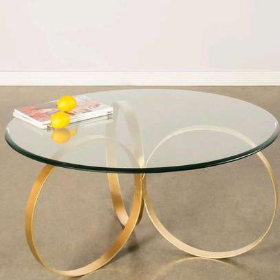 Round glass table with spiral stands image 2