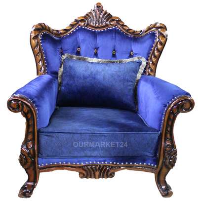 King Size 7 Sitter Sofa Curved Hard Wooden Frame image 3