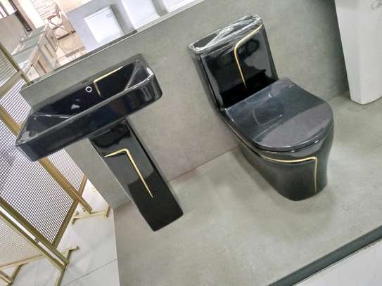 Modern Black toilet set image 1