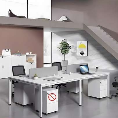 Office Workstation: Rectangle Four User Way Workstation Desk image 1