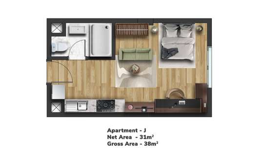 Studio Apartment with Swimming Pool in Riverside image 1