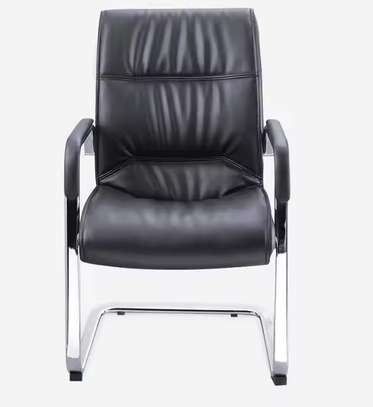 OFFICE CHAIR: Black  Heavy Leathered Office Chair image 4