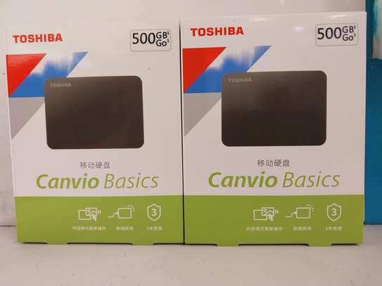 Toshiba Canvio Basics 500GB Portable Hard Drive- Black image 1